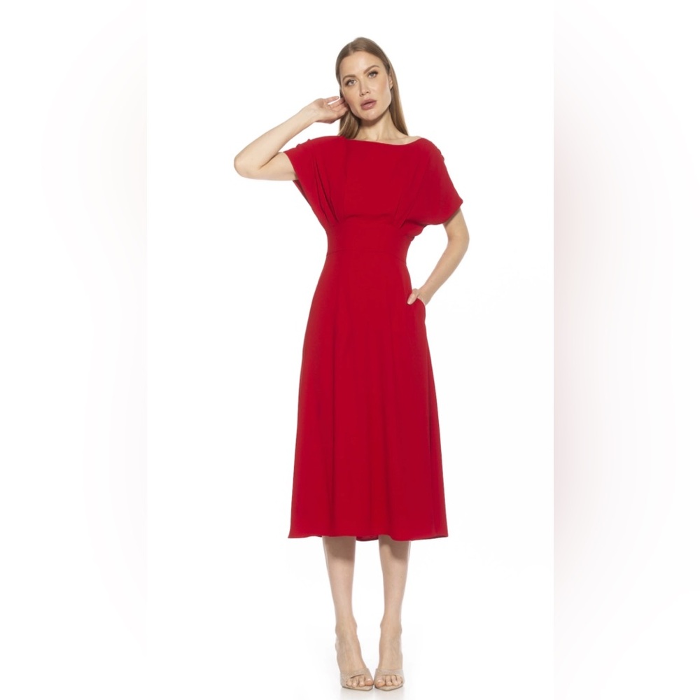 ALEXIA ADMOR Dolman Midi Fit & Flare Dress